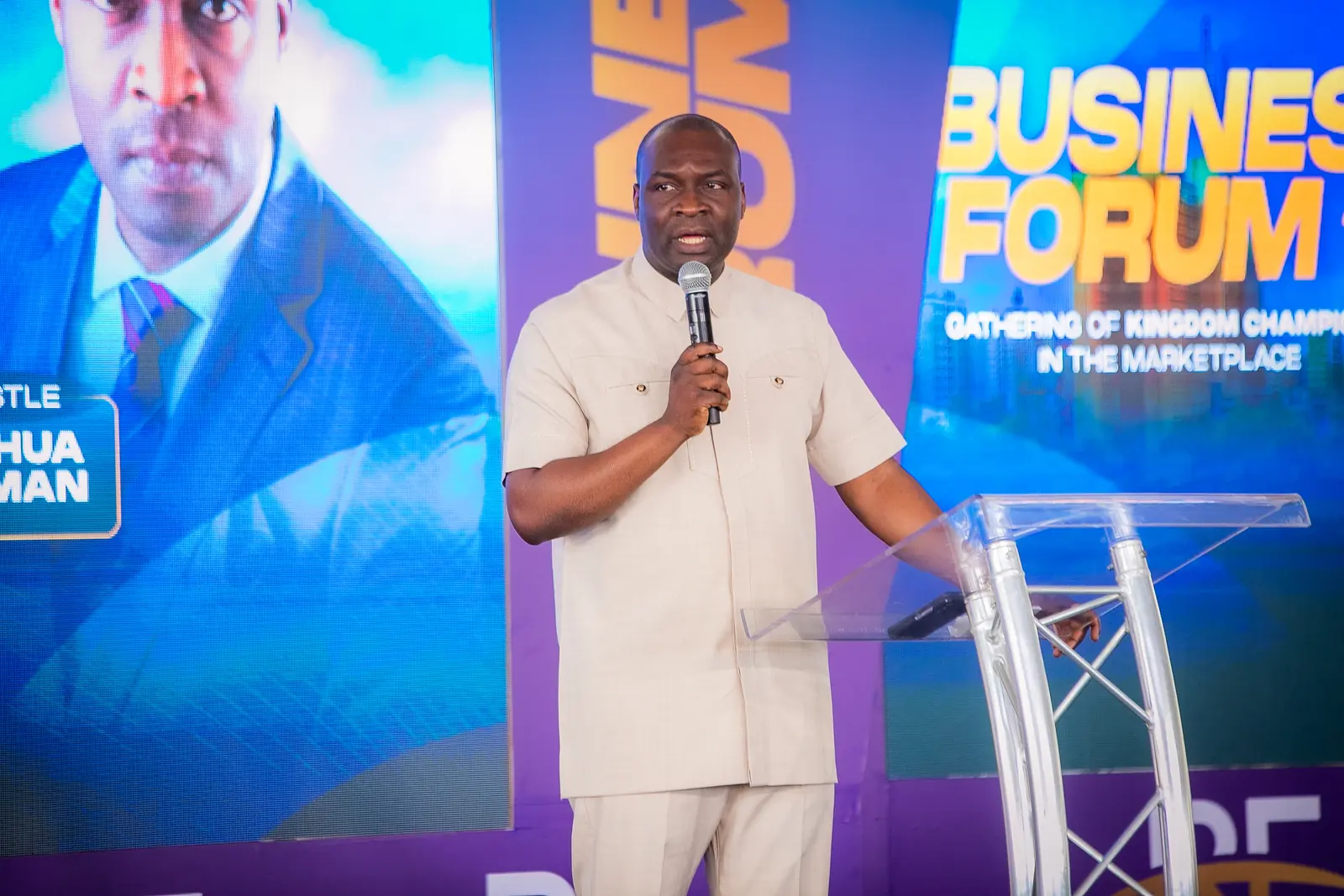 Apostle Joshua Selman addressing the Business Forum 2025