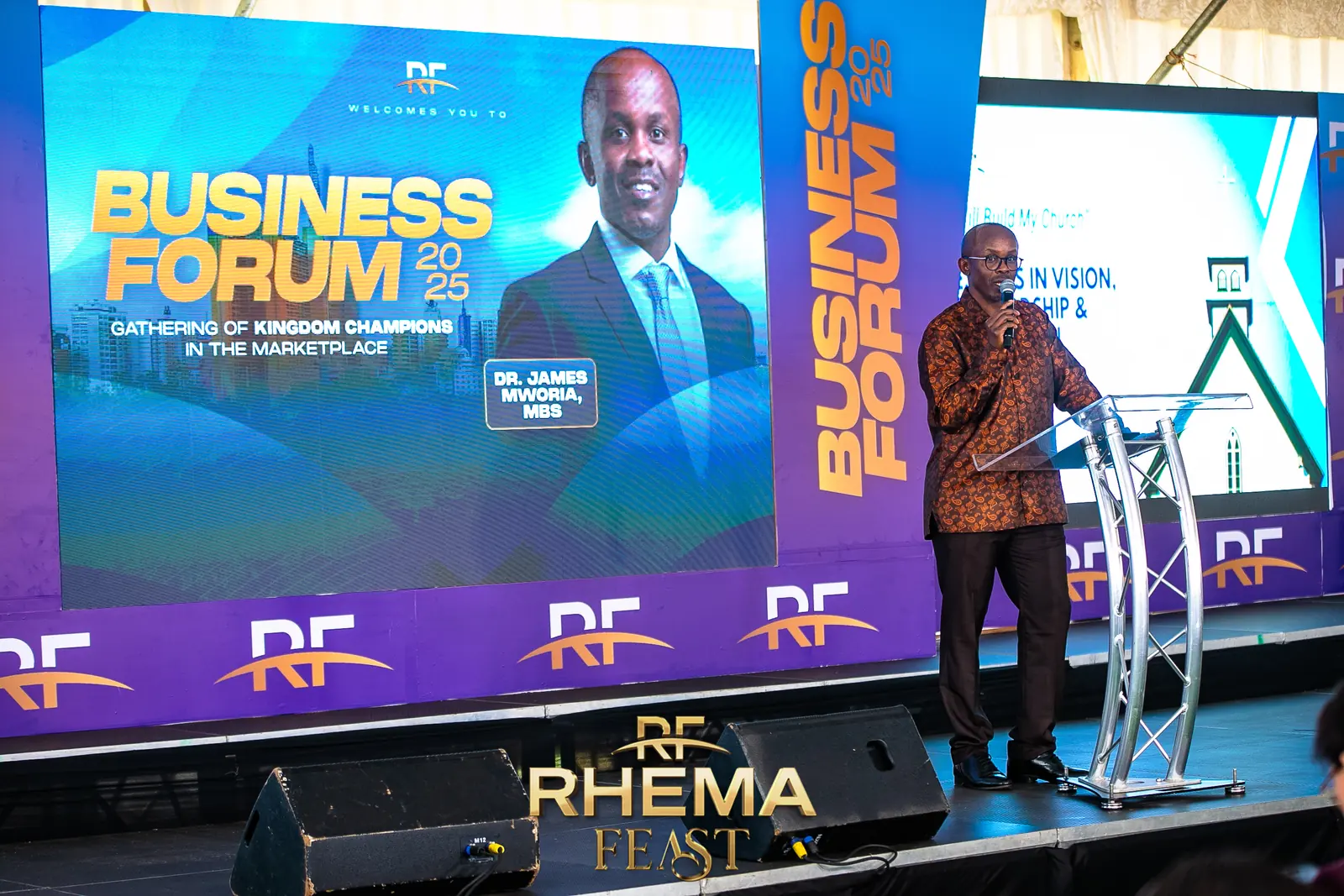 Dr. James Mworia, MBS, addressing the Business Forum 2025