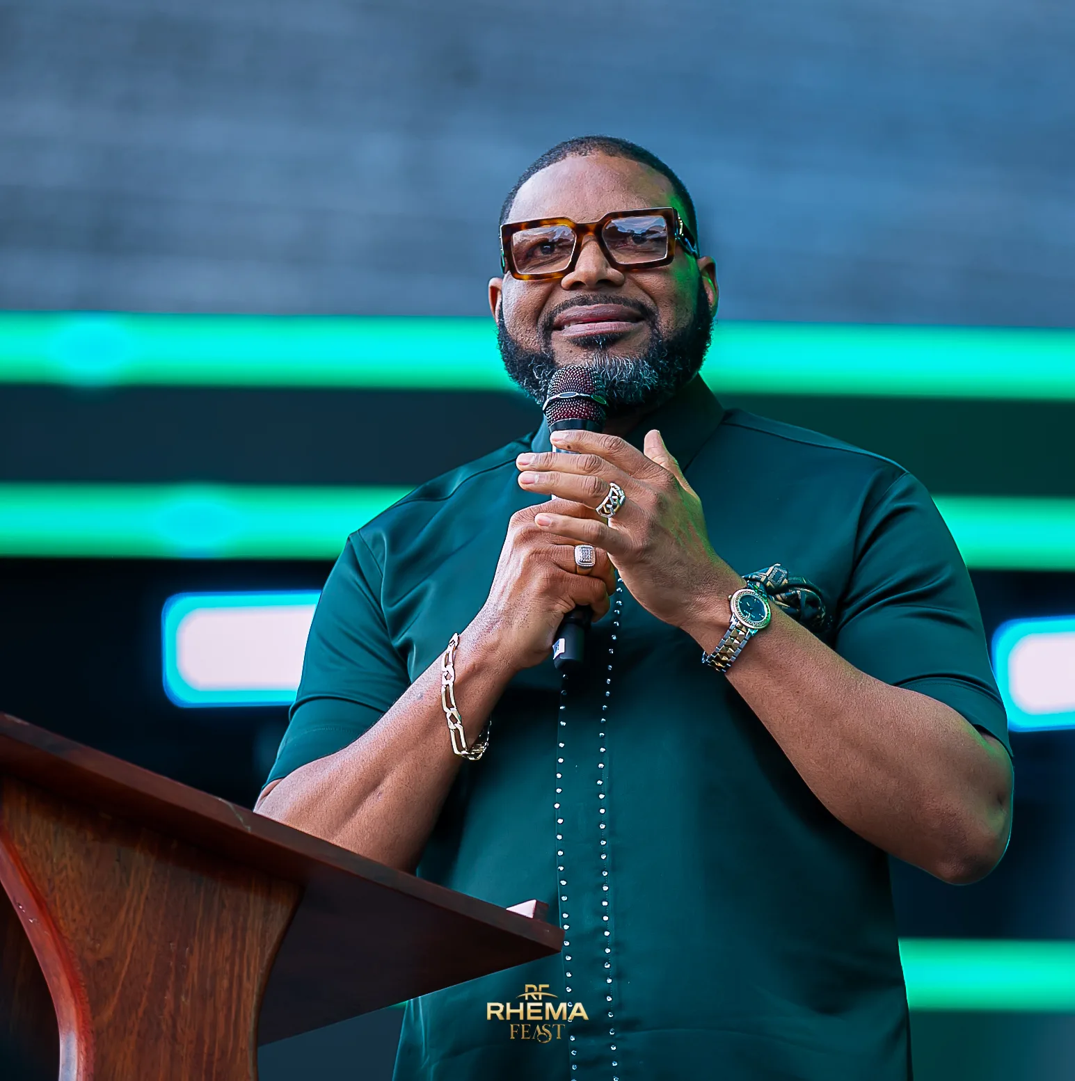 Felix Okoh preaching on Day 3 of Rhema Feast 2026