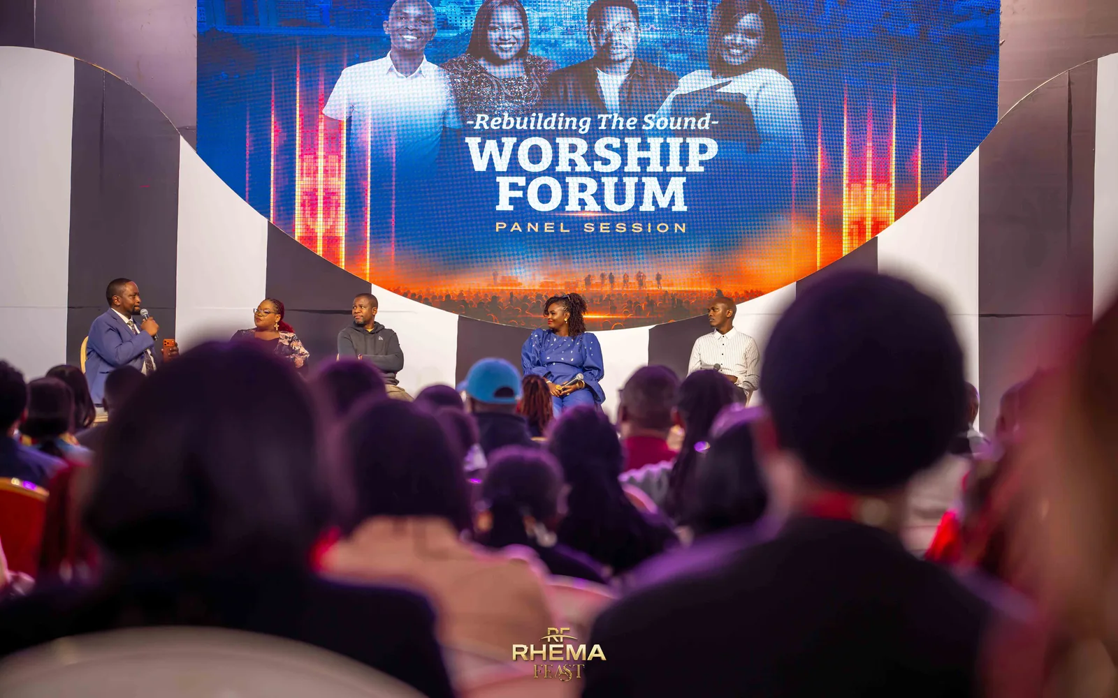 The Worship Forum panel session, seen over the audience