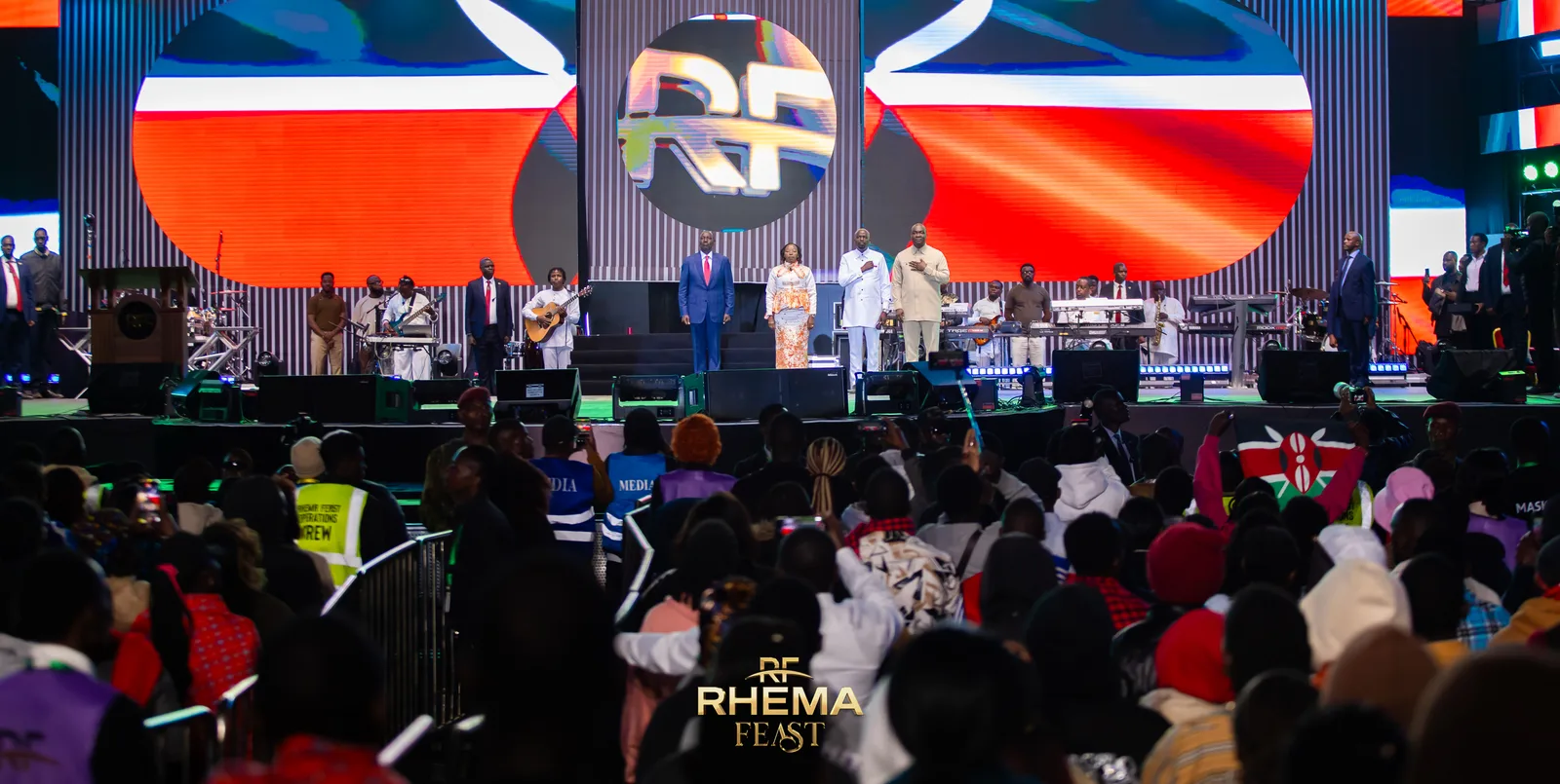 The stage and the filled park on the closing night of Rhema Feast 2026